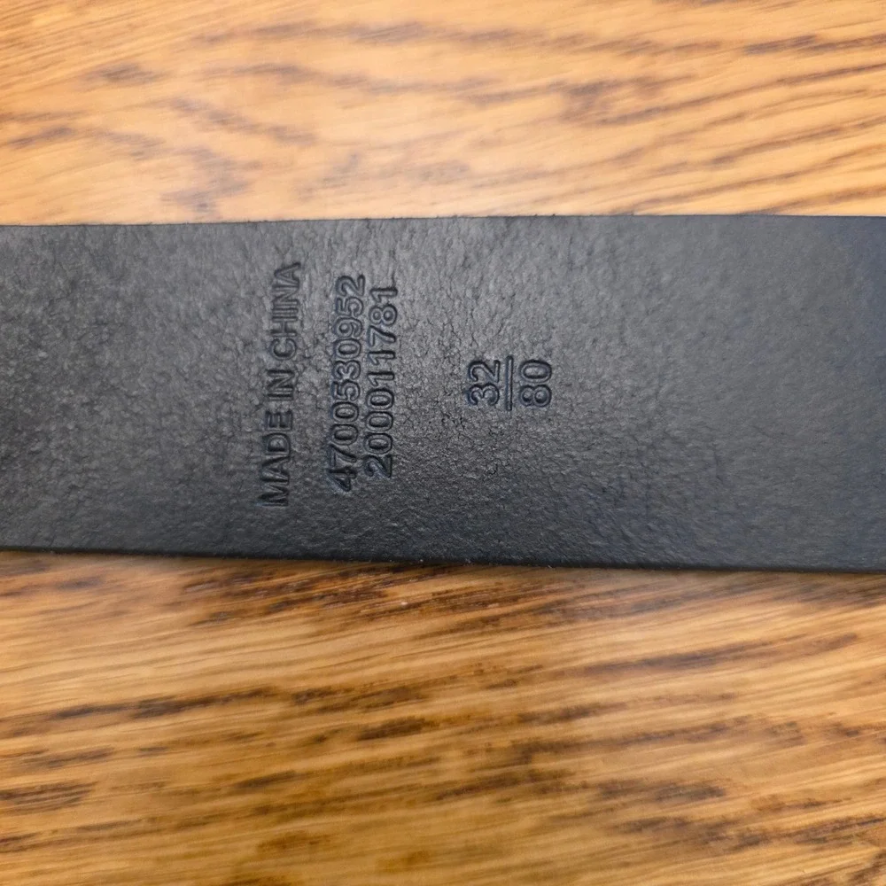 Polo Ralph Lauren Mens Sz 32 Black Leather Double Prong Brass Roller Buckle Belt